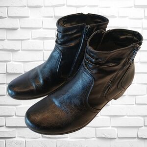 Women's Earth Origins Ruched Boots, Size 8.5M, Zipper One Side & Faux Zipper